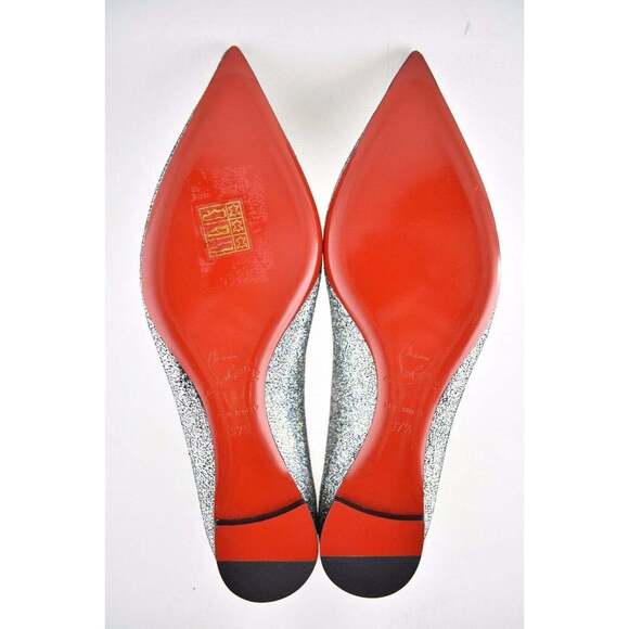 Christian Louboutin Ballalla Silver Mica Glitter Ballerina Ballet Flat 37.5 - Picture 12 of 12